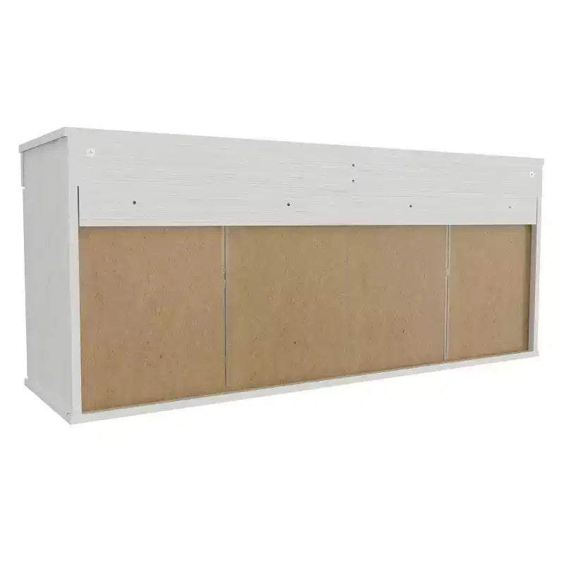 Buffet mural à 2 portes blanc - Inval : Style transitionnel, étagères réglables, finition mélaminée
