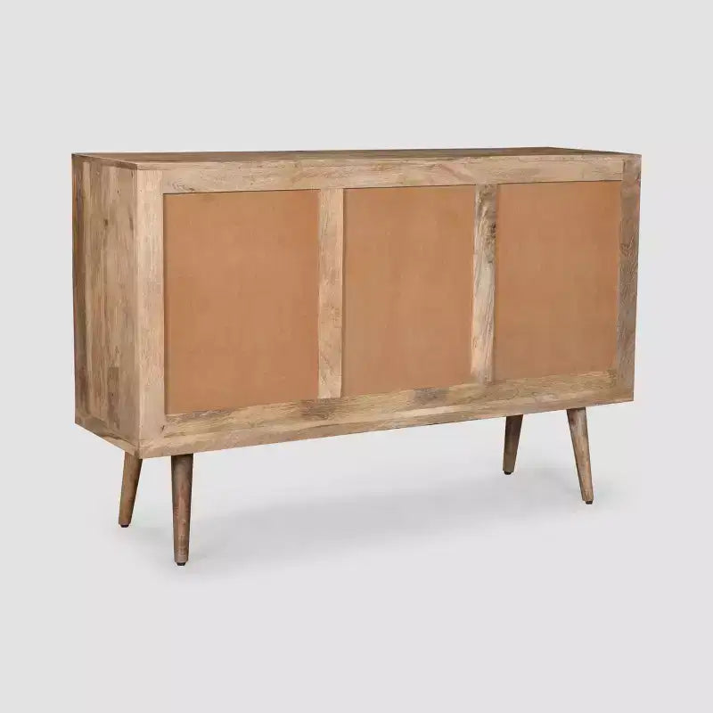 Christopher Knight Home Credenza moderna Latimer Mid-Century a 3 cassetti naturale: Tavolo buffet in legno di mango, 2 ante