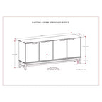 WyndenHall Devlin Credenza/Buffet a 4 Ante, Marrone Noce