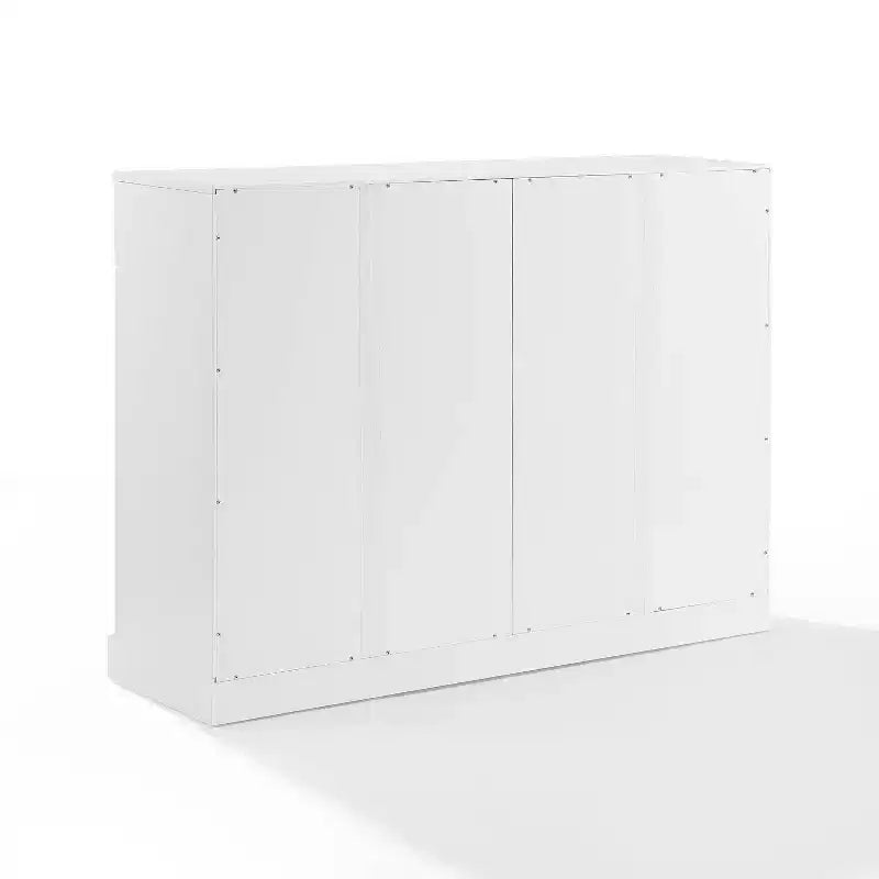 Credenza Stanton Bianca - Crosley: Ripiani regolabili, Mobile contenitore, 4 ante, 2 cassetti, Sala da pranzo, Stile tradizionale