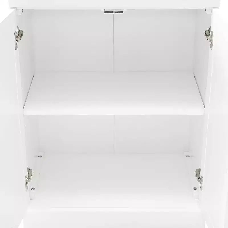 Credenza Stanton Bianca - Crosley: Ripiani regolabili, Mobile contenitore, 4 ante, 2 cassetti, Sala da pranzo, Stile tradizionale