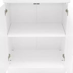 Credenza Stanton Bianca - Crosley: Ripiani regolabili, Mobile contenitore, 4 ante, 2 cassetti, Sala da pranzo, Stile tradizionale