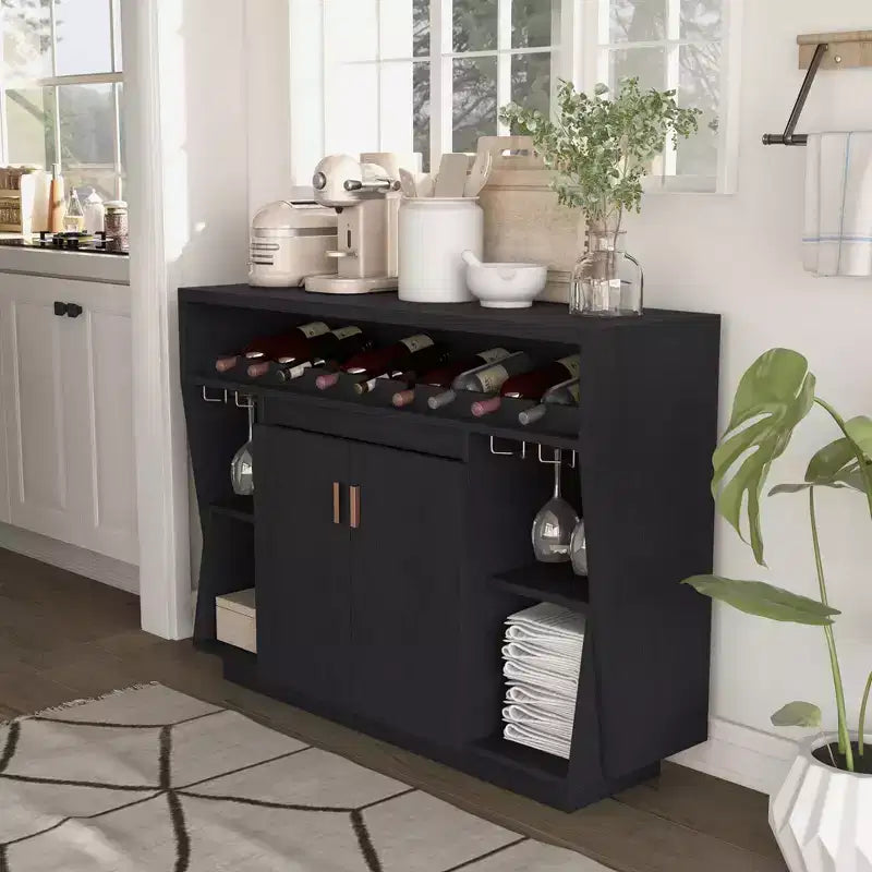 Veritte Contemporary Buffet Noir 9 bouteilles - miBasics