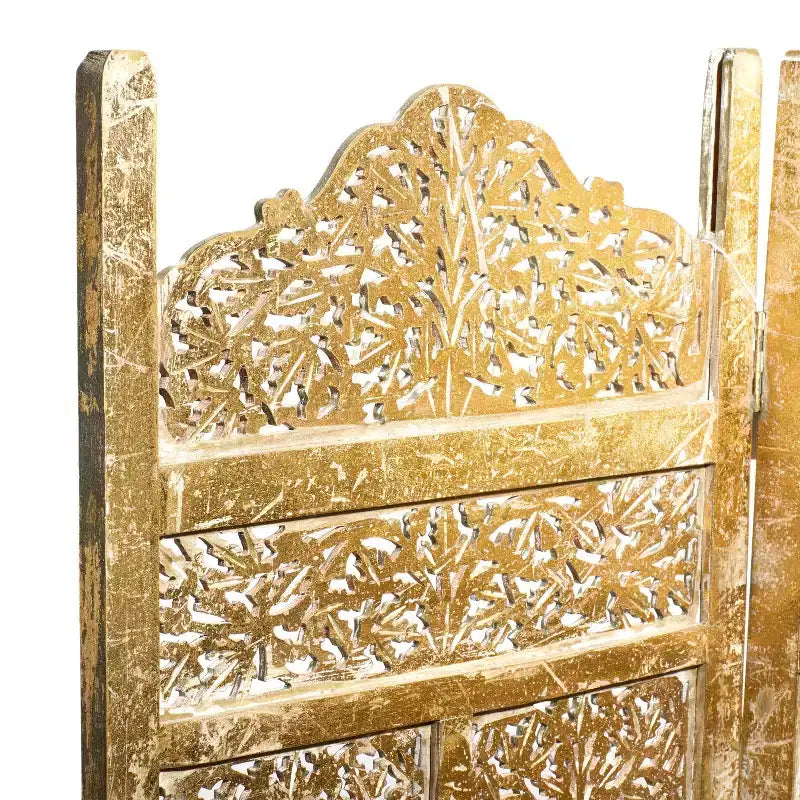 Paravento Intagliato Tradizionale Intricato Oro - Olivia & May