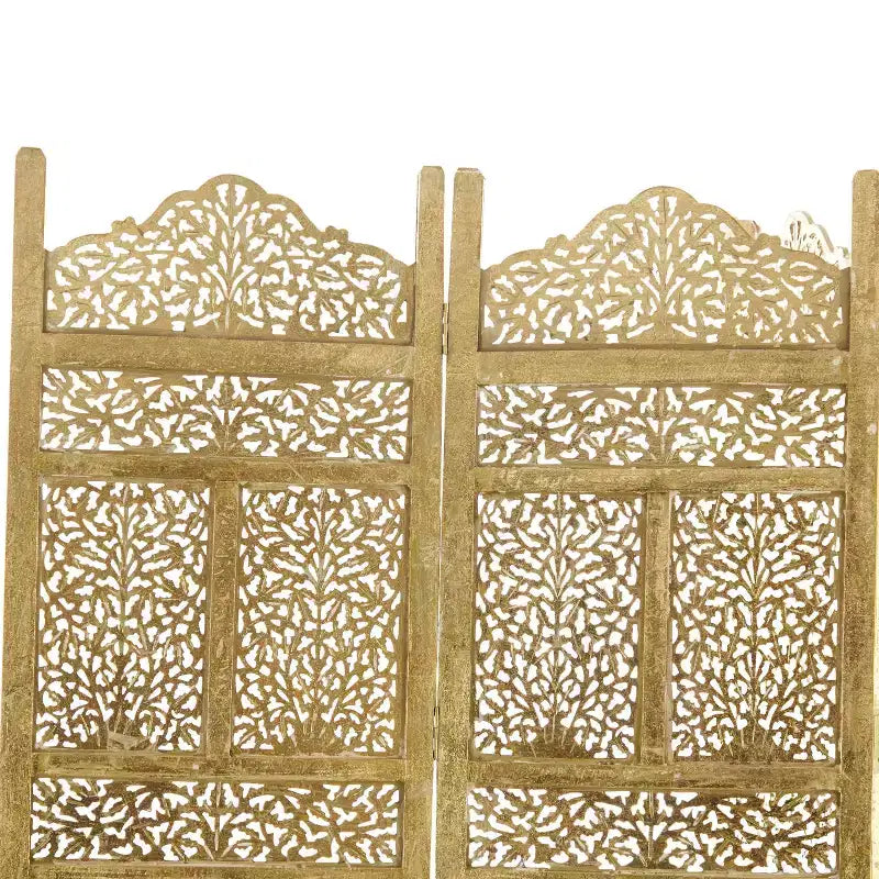 Paravento Intagliato Tradizionale Intricato Oro - Olivia & May