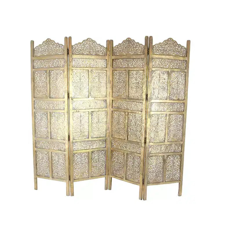 Paravento Intagliato Tradizionale Intricato Oro - Olivia & May
