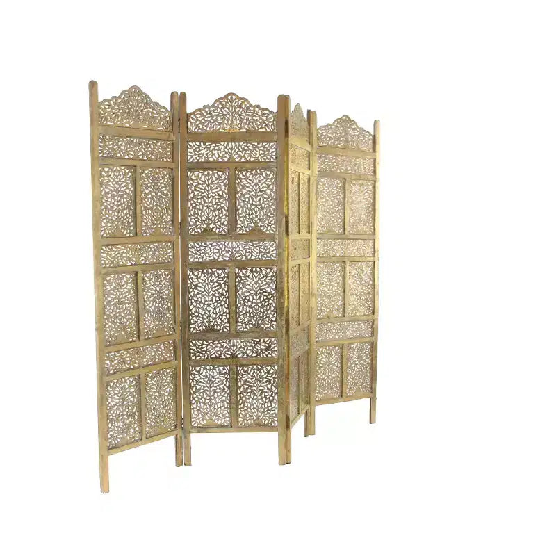 Paravento Intagliato Tradizionale Intricato Oro - Olivia & May