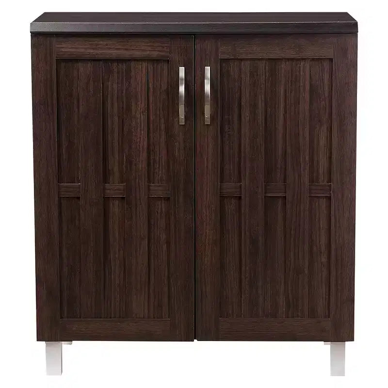 Baxton Studio Excel, buffet moderne et contemporain, meuble de rangement - Brun foncé : Étagères fixes, bois composite, meubles de cuisine