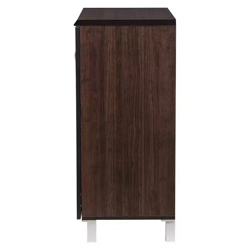 Baxton Studio Excel, buffet moderne et contemporain, meuble de rangement - Brun foncé : Étagères fixes, bois composite, meubles de cuisine