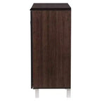 Baxton Studio Excel, buffet moderne et contemporain, meuble de rangement - Brun foncé : Étagères fixes, bois composite, meubles de cuisine