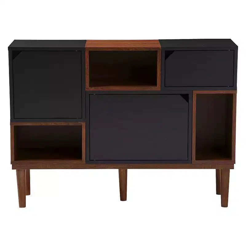 Madia/Mobile Contenitore in Legno Moderno Retrò Anderson Stile Metà Secolo - Rovere/Espresso - Baxton Studio