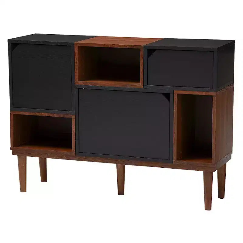 Madia/Mobile Contenitore in Legno Moderno Retrò Anderson Stile Metà Secolo - Rovere/Espresso - Baxton Studio