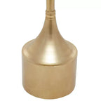 Tavolino d'appoggio contemporaneo con piedistallo in metallo e marmo, color oro