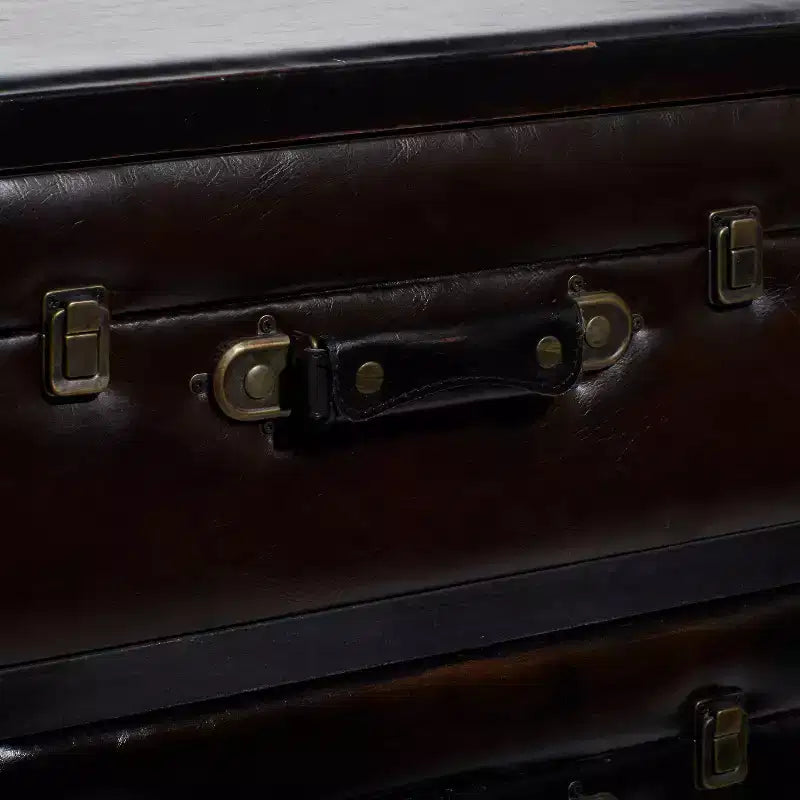 Mobile tradizionale in legno e finta pelle Marrone Scuro - Olivia & May