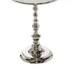 Tavolino con Base in Alluminio Glam Argento - Olivia & May: Rotondo di Lusso, Altezza 50.8 cm, Piano in Metallo, Larghezza 39.6 cm