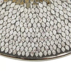 Tavolino con Base in Alluminio Glam Argento - Olivia & May: Rotondo di Lusso, Altezza 50.8 cm, Piano in Metallo, Larghezza 39.6 cm