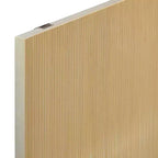 Lifestorey Madia Flory con Ante Scorrevoli Noce: Credenza Soggiorno Stile Mid-Century Moderno, Ripiani Regolabili
