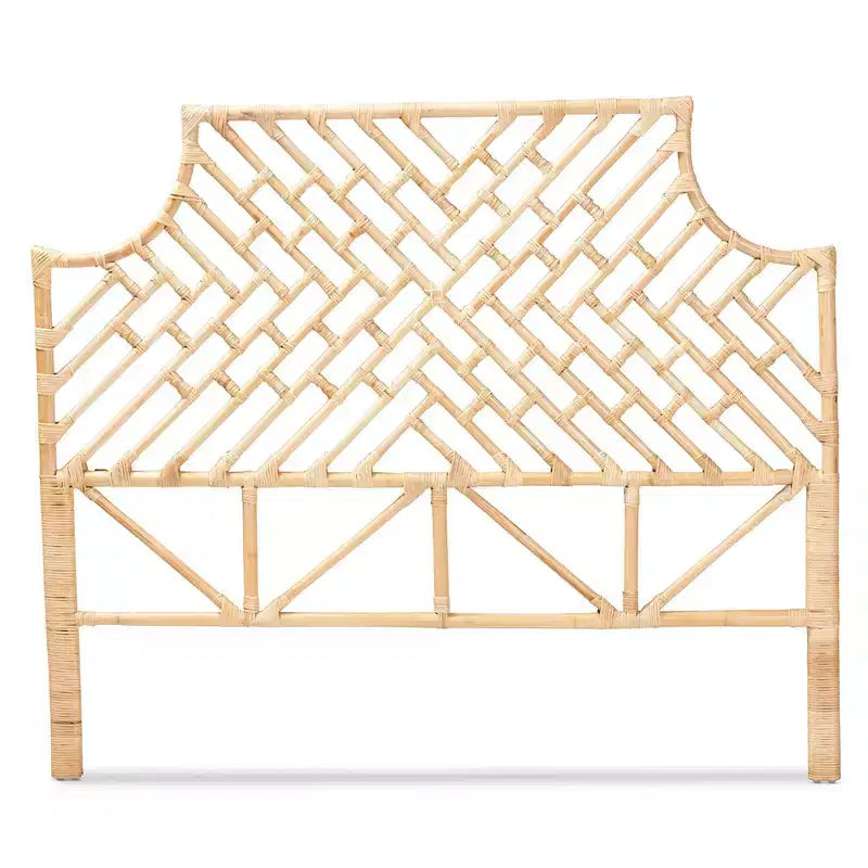 Testiera Queen Jayliah Rattan Naturale/Marrone: Stile Bohémien, Autoportante, Nessun Montaggio Richiesto