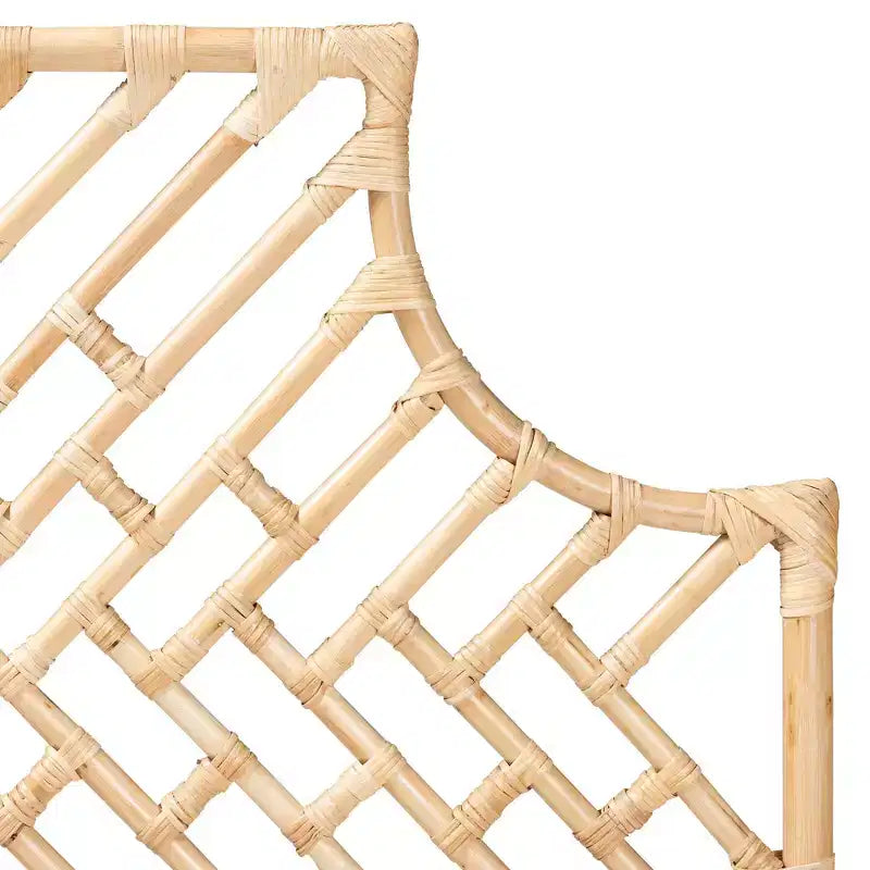Testiera Queen Jayliah Rattan Naturale/Marrone: Stile Bohémien, Autoportante, Nessun Montaggio Richiesto