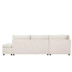 Canapé-lit modulaire sectionnel Whisen 270 - 6 places en forme de L avec pouf de rangement, canapé en chenille, personnalisable pour salon et appartement