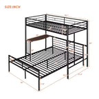 Lit superposé en métal une place sur deux places avec bureau, lit mezzanine une place avec lit inférieur double séparé pour enfants