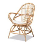 Jayden Fauteuil d'Appoint Rembourré en Tissu et Rotin Blanc/Naturel - bali & pari