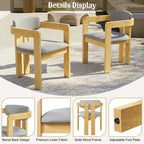 ModernLuxe Set da pranzo rotondo da esterno a 5 pezzi in legno di acacia, tavolo da 47" con 4 sedie a barilotto imbottite per giardino/patio/cortile