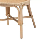 bali & pari Jelita Ensemble de 2 chaises de salle à manger modernes en rotin naturel bohème marron