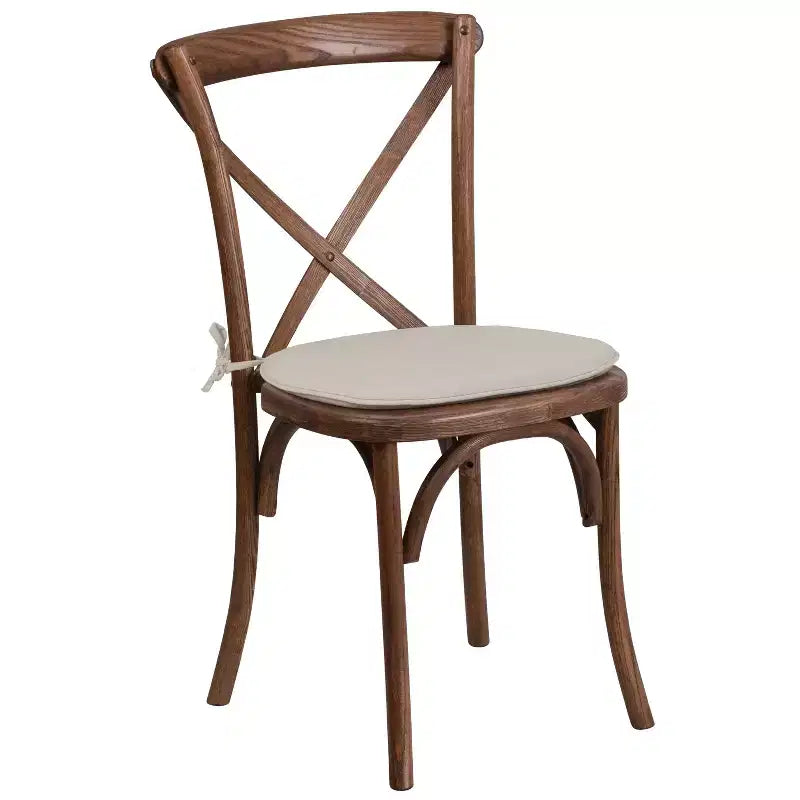 Sedia impilabile in legno con schienale a croce e cuscino serie HERCULES Flash Furniture