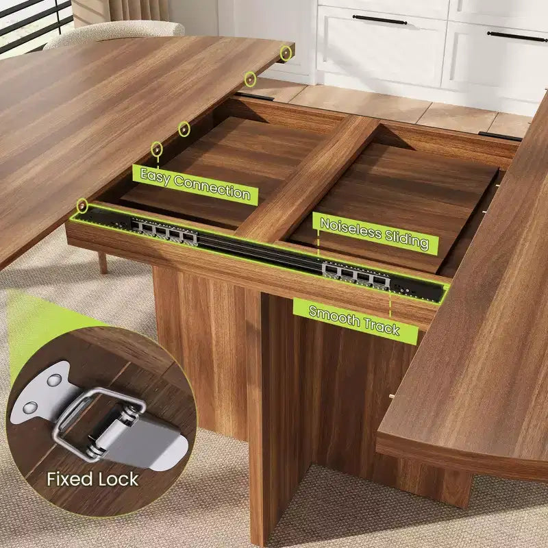 Tavolo da pranzo rotondo allungabile da 43,3''-59'' per 4-8 persone, moderno tavolo da pranzo ovale da cucina con prolunghe rimovibili, tavolo da pranzo per sala da pranzo, cucina