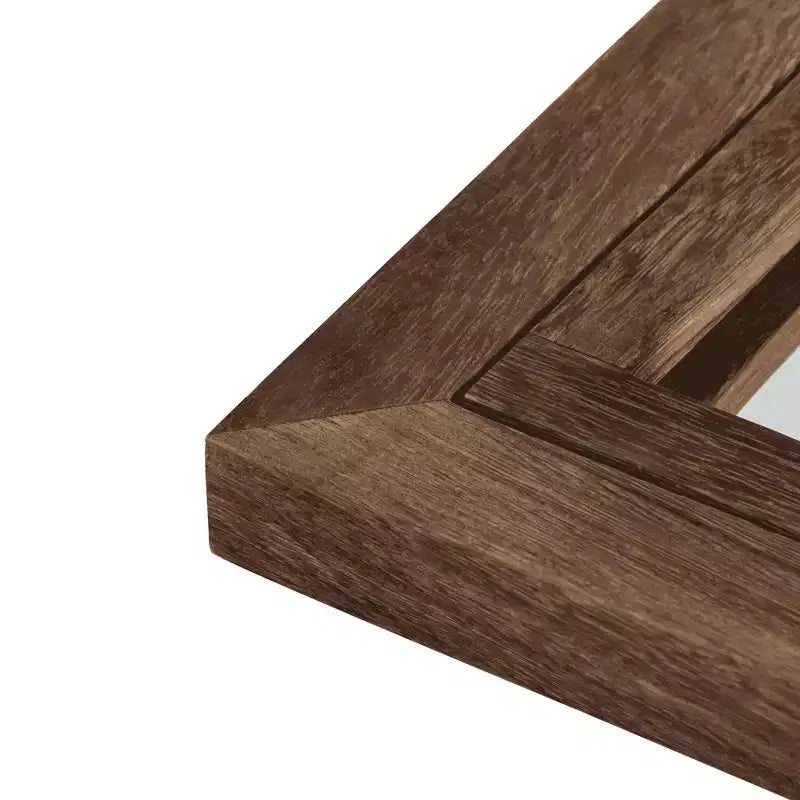 Miroir mural pleine longueur, design cintrée à grille en bois massif, ouvrable, sans support