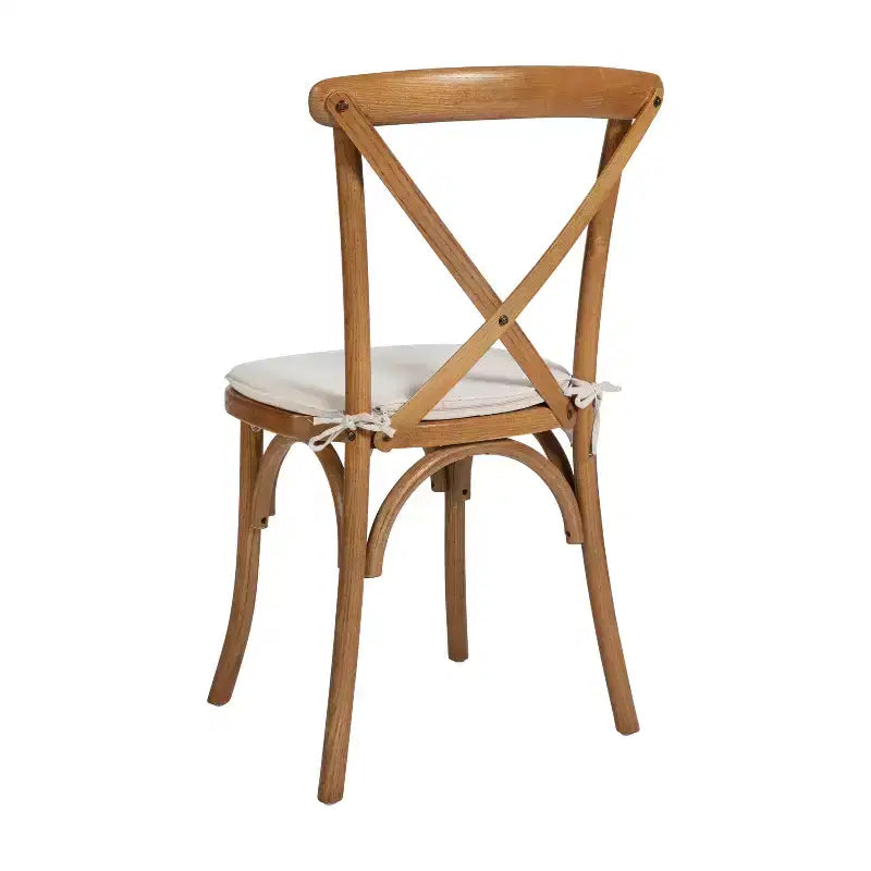 Sedia impilabile in legno con schienale a croce e cuscino serie HERCULES Flash Furniture
