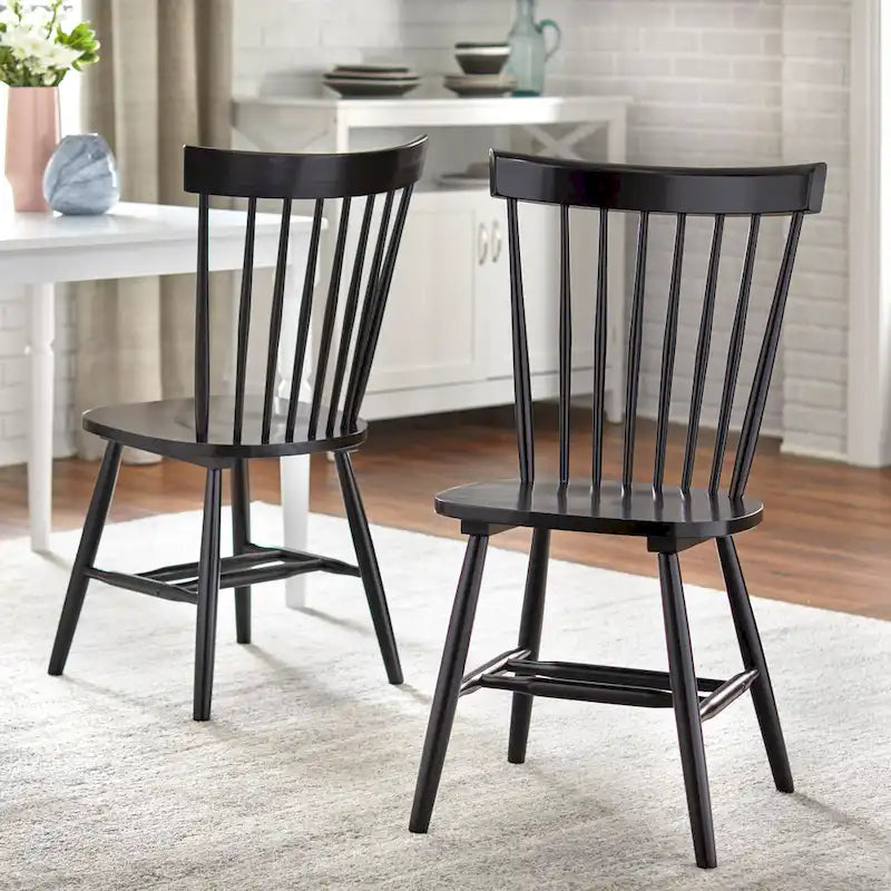 Sedie da pranzo con schienale a fusi in legno massello Simple Living Venice (set da 2)