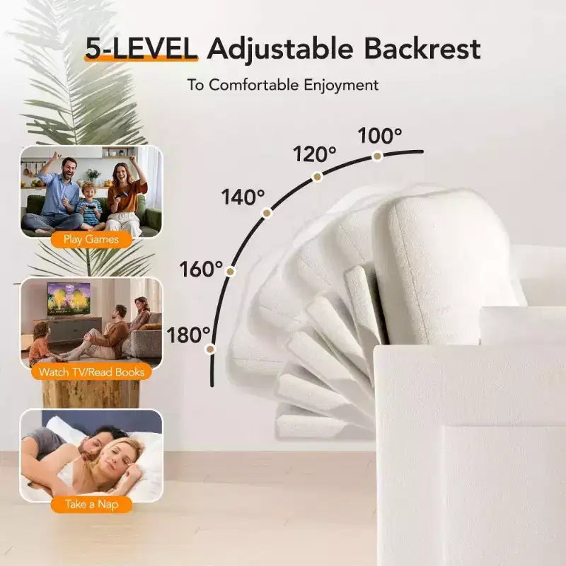 Dyonery 51 Divano Letto 3-in-1, Divanetto Convertibile con Letto Estraibile, Schienale Regolabile, Divano in Lino