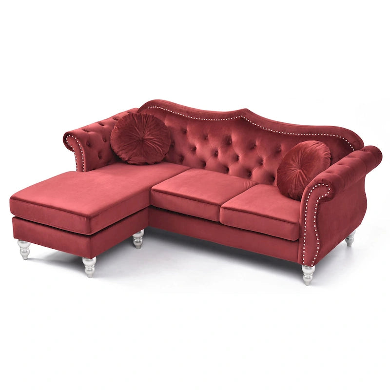 Divano Hollywood Velvet con Chaise Longue Reversibile