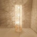Lampada da terra in rattan LED a colonna con spina per soggiorno