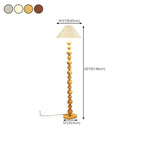 Lampadaire moderne décoratif à boules superposées avec abat-jour en tissu