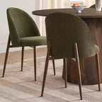 Set da pranzo rotondo a 5 pezzi, tavolo a piedistallo da 46 pollici color noce e sedie imbottite senza braccioli, per angoli colazione-Panipeachy