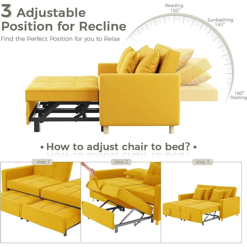AECOJOY Divano Letto 3 in 1, Letto Singolo Convertibile