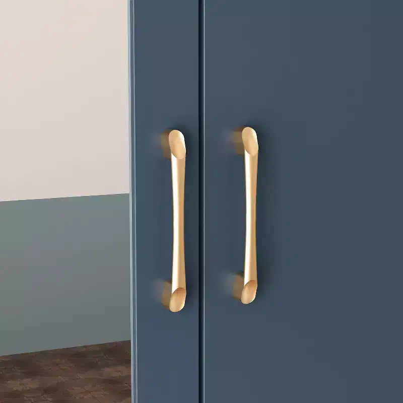 Armoire 2 portes avec miroir, tringle à vêtements et 2 tiroirs