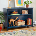 Libreria a 2 ripiani in legno di pino 38x12x42, ripiani regolabili per camerette o sale giochi