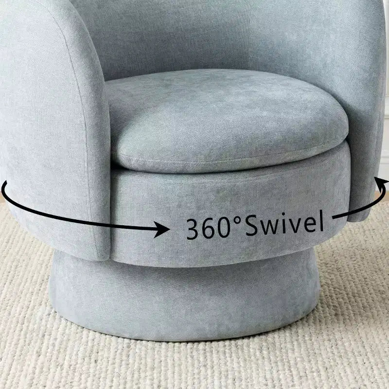 Set di 2 moderne poltrone girevoli a botte con tessuto imbottito, poltrona da salotto girevole a 360 gradi per soggiorno, camera da letto - Panipeachy