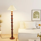 Lampadaire moderne décoratif à boules superposées avec abat-jour en tissu