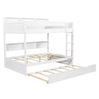 Luxystar Letto a castello moderno completo su completo con ripiani e letto estraibile