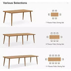 Ensemble de salle à manger d'extérieur PURPLE LEAF en osier tout temps avec table, cadre entièrement en aluminium pour pelouse, jardin, terrasse avec coussins