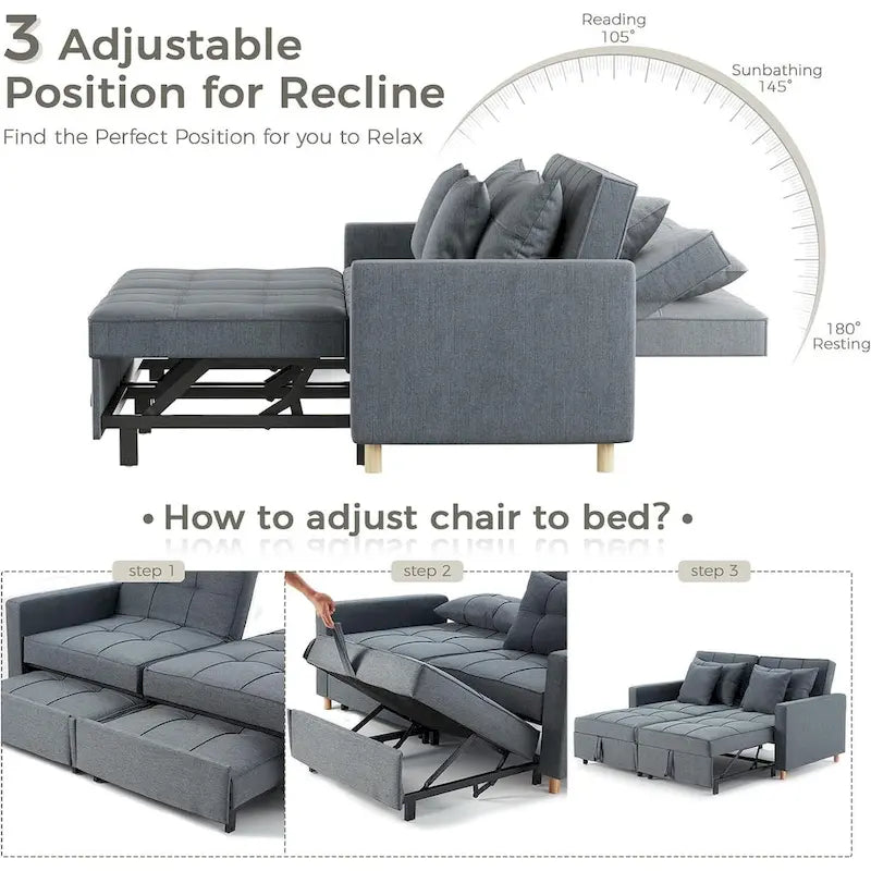 AECOJOY Divano Letto 3 in 1, Letto Singolo Convertibile