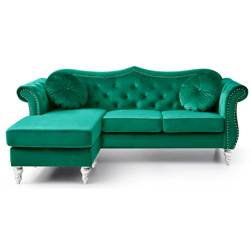 Divano Hollywood Velvet con Chaise Longue Reversibile