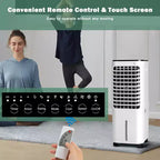 Rafraîchisseur d'air évaporatif portable Costway 4-en-1 avec réservoir d'eau de 12 L et 4 accumulateurs de froid