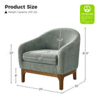 Poltrona a botte Augus Modern Boucle con gambe in legno massello di HULALA HOME