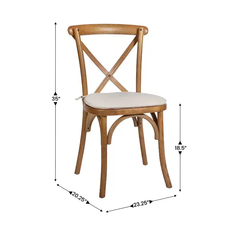 Sedia impilabile in legno con schienale a croce e cuscino serie HERCULES Flash Furniture